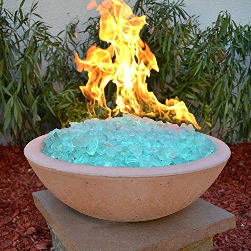 Mr. Fireglass Crushed Fire Glass for Natural or Propane Fire Pit Fireplace & Landscaping,10 lb High Luster Light Sea Blue