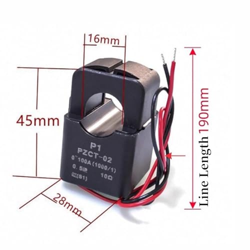 PEACEFAIR PZCT-02 Split Core Current Transformer Coil Sensor for 100A Amp Energy Meter