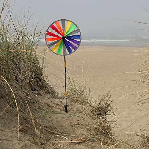 In the Breeze 2715 Rainbow Retroreflective Wheel Wind Spinner-Driveway Marker, 12" Diameter