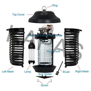 Electric Insect Bug Zapper, New Upgrade with Free Hanger Kapas 40W Outdoor Bug Killer Lantern for Mosquitoes, Flies, Gnats, Pests & Other Insects, 1 Acre Coverage