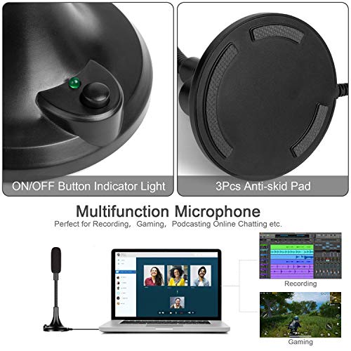 SGYD USB Microphone, PC Microphone with LED Indicator, Meeting MIC Speech Condenser Microphone for Computer/Laptop/Desktop/Windows/Mac, Record and Chat for YouTube, Sk,Podcasting,Gaming, Black