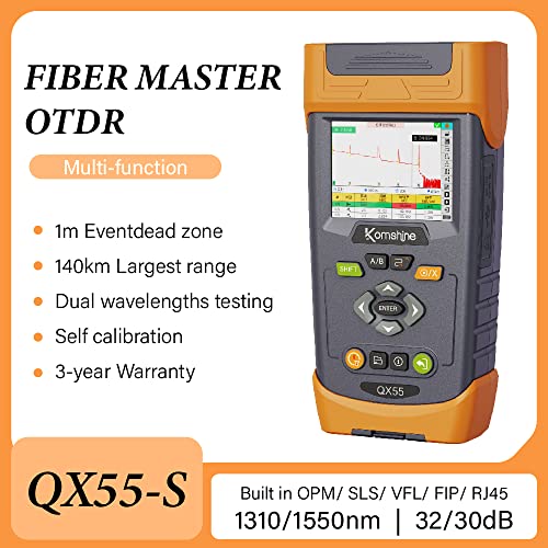 Optical Fiber Welder Machine KomShine GX39 Fusion Splicer and Plam Mini SM OTDR QX55 1310/1550nm 32/30dB with 10mw VFL, Power Meter, SM Light Source