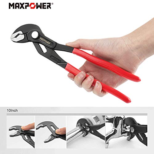 MAXPOWER Water Pump Pliers Set. Plumbing Pliers 3 Pieces Kitbag Set. 7-Inch, 10-Inch and 16-Inch Push Button Quick Adjust Tongue and Groove Pliers Set