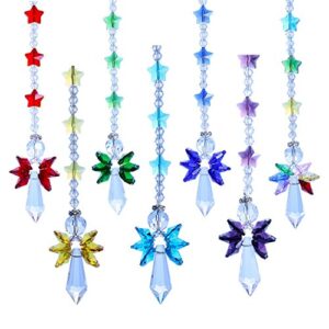 crystalsuncatcher crystal glass guardian angel rainbow maker collection suncather,set of 7