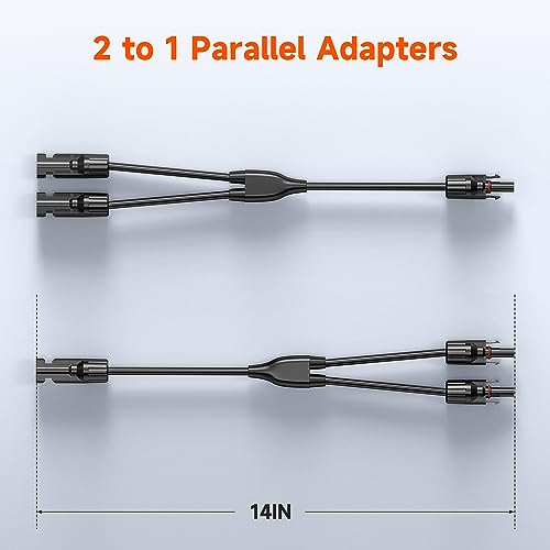 RICH SOLAR Connectors Y Branch Parallel Adapter Cable Wire Plug Tool Kit for Solar Panel (1 Pair M/FF and F/MM)