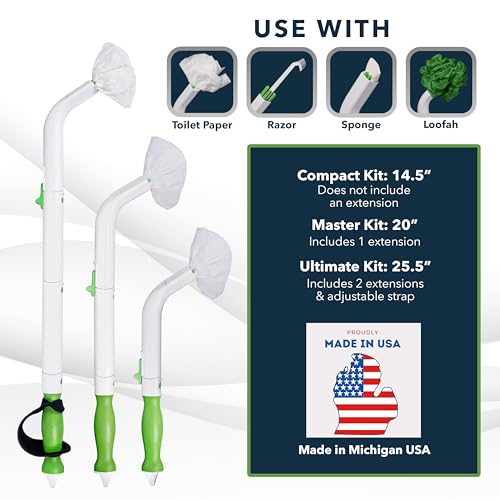 FreedomWand Master Kit - Multipurpose Toilet Wiping Aid – 20” Toilet Paper Helper for All People with Range of Motion Limitations – Portable Toilet Aid for Holding Tissue & Personal Hygiene Products