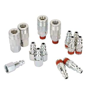wynnsky air compressor accessories fittings, 1/4''npt quick connect air coupler and plug kit, i/m type, 14 pieces air tools fittings set