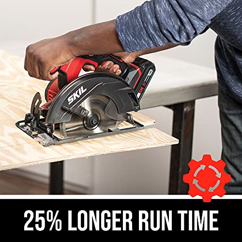 SKIL 20V 6-1/2 Inch Circular Saw, Includes 5.0Ah PWRCore 20 Lithium Battery and Charger - CR540603