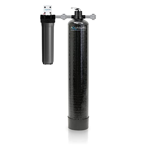 Aquasure Fortitude Pro Series High Performance Whole House 1.5 CF KDF/GAC Mix Media Water Treatment System with 20" Pleated Sediment Water Filter