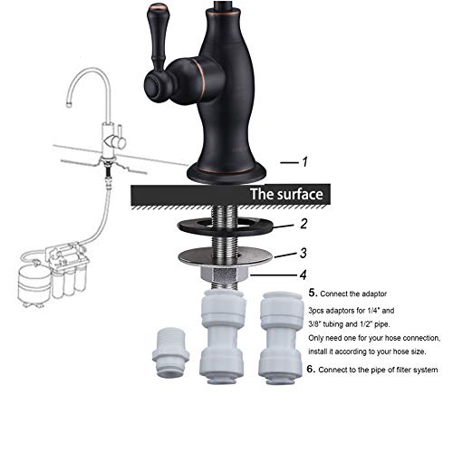 Drinking Water Purifier Faucet, Delle Rosa Water Faucet, Commercial Water Filtration Faucet for Under Sink Water Filter System Oil Rubbed Bronze Kitchen Bar Sink Drinking Water Faucet