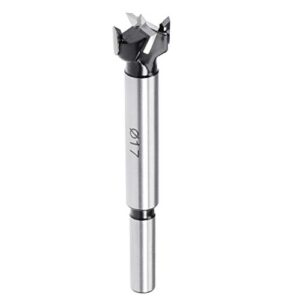 uxcell forstner drill bits 17mm, tungsten carbide wood hole saw auger opener, woodworking hinge hole drilling boring bit cutter (black, silver tone)