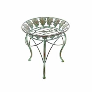 Flower Stool Plant Pot Stand Rack Metal Retro Iron Decoration Display Shelf Garden Patio Standing Floor-Stand Indoor Outdoor Succulents Herb Bonsai Holds 1 Flowerpot