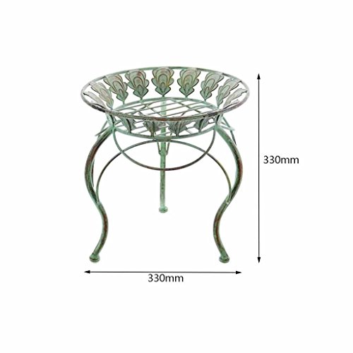 Flower Stool Plant Pot Stand Rack Metal Retro Iron Decoration Display Shelf Garden Patio Standing Floor-Stand Indoor Outdoor Succulents Herb Bonsai Holds 1 Flowerpot