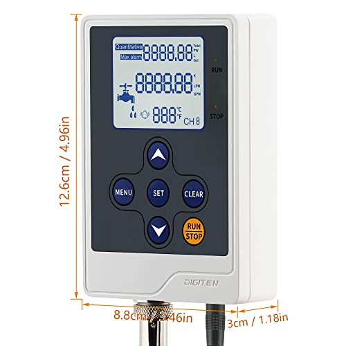 DIGITEN Water Flow Control LCD Display+G2"Flow Sensor Meter+12V Power