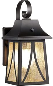 cloudy bay 120v outdoor wall lantern with dusk to dawn photocell,exterior porch light,house wall light,includes led filament bulb,oil rubbed bronze