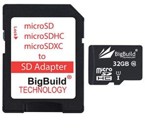 bigbuild technology 32gb ultrafast 80mb/s memory card for akaso ek7000 action camera, class 10 microsdhc