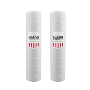 clear choice sediment water filter 1 micron 20 x 4.50" water filter cartridge replacement 20 inch ro system 355213-45 wp1bb97p, 2-pk