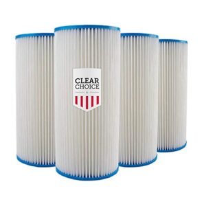 clear choice sediment water filter 30 micron 10 x 4.50 water filter cartridge compatible replacement for 10 inch ro system 155101-43 r30-bb, whkf-whplbb, 4-pk