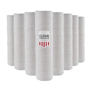 clear choice sediment water filter 5 micron 10 x 2.50" water filter cartridge replacement 10 inch ro system dev910908, 155071-43 cw-5 cw-mf wp-5 wp5, 8-pk