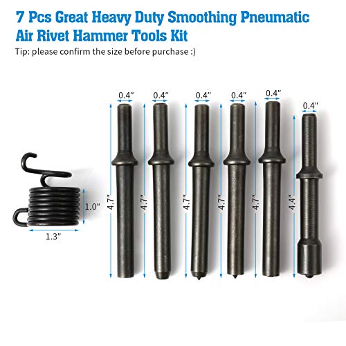 Anndason 7 Pcs Great Heavy Duty Smoothing Pneumatic Air Rivet Hammer Tools Kit