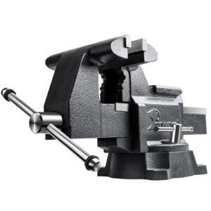 forward cr60a 6.5-inch bench vise swivel base heavy duty with anvil (6 1/2") gray