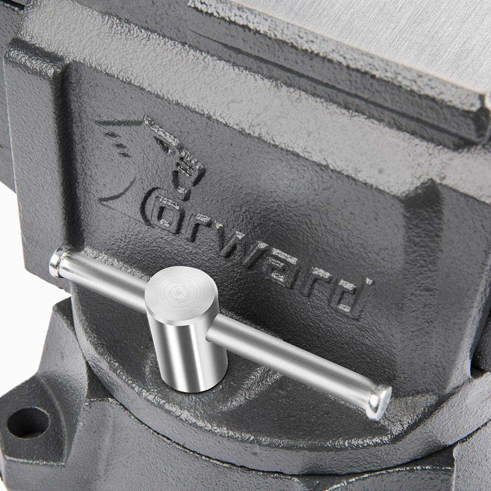 Forward CR60A 6.5-Inch Bench Vise Swivel Base Heavy Duty with Anvil (6 1/2") Gray