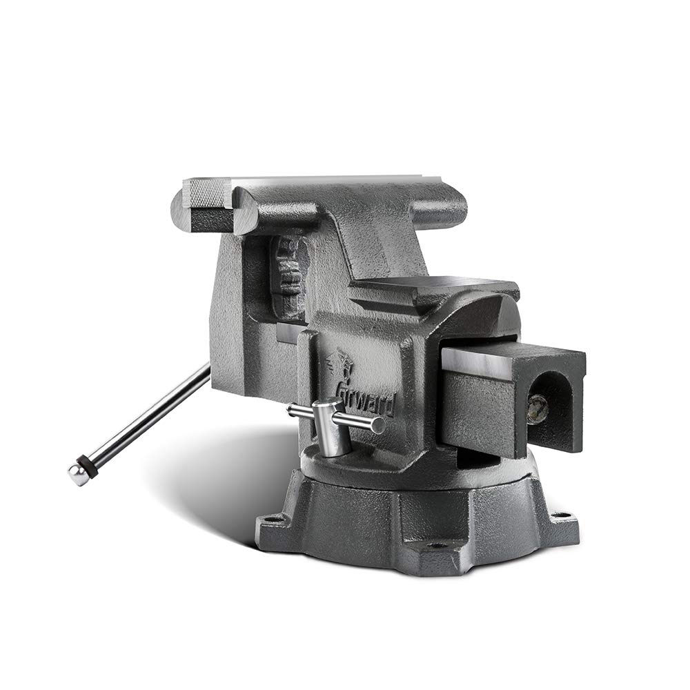 Forward CR60A 6.5-Inch Bench Vise Swivel Base Heavy Duty with Anvil (6 1/2") Gray