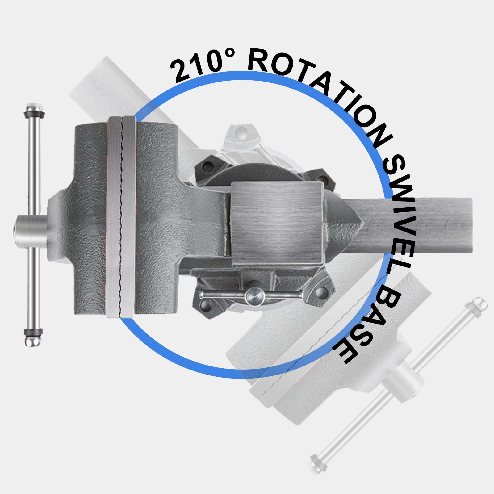 Forward CR60A 6.5-Inch Bench Vise Swivel Base Heavy Duty with Anvil (6 1/2") Gray