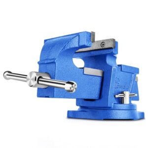 forward 0804 4-inch bench vise with swivel base and anvil (4")