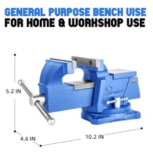 Forward 0804 4-Inch Bench Vise with Swivel Base and Anvil (4")