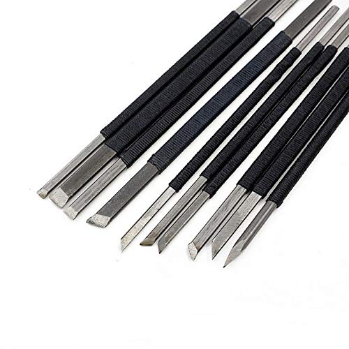 Toolso Stone Carving Tool 10pcs High-Carbon Steel Carving Chisels/Knives Kits