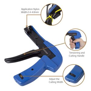 10Gtek Cable Tie Gun - Fastening and Cutting Tool with Handle Special for Nylon Cable Tie Fasten and Cut Cables in Blue