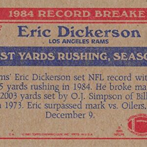 1985 Topps #2 Eric Dickerson RB Most Yards Rushing: Season