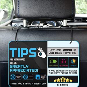 Tips - Five star Accessories rider-share sign for Driver |sign Rideshare 5 stars tips taxi sign driver Rating Appreciated Ride-share Driver Signs- Large 9x6 (Pack of 2)