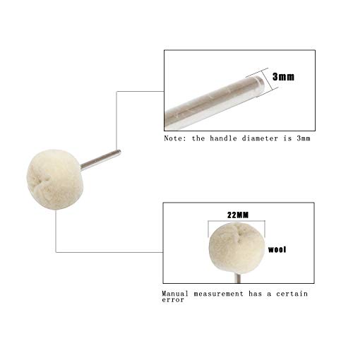 NIUPIKA Cotton Polishing Wheel Buff Buffing Wheels Soft Fine Rotary Tool Accessories 3mm Mandrel 20 Pieces