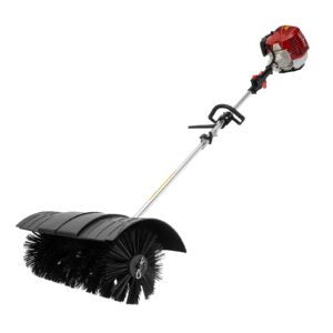 Outdoor Hand Held Gas Power Broom, 52cc Gasoline Power Broom Walk Behind Sweeper Cleaning Driveway Tools High Performance Cleaner 2.3HP 1.8M (US Stock)