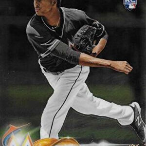 2018 Topps Chrome #128 Sandy Alcantara Miami Marlins Rookie Baseball Card - GOTBASEBALLCARDS