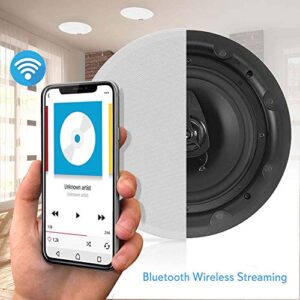 Pyle Ceiling and Wall Mount Speaker - Wireless Bluetooth 8” Dual 2-Way Audio Stereo Sound Subwoofer Kit with, 360 Watts, in-Wall & in-Ceiling Flush Mount for Home Surround System - Pyle PWRC85BT