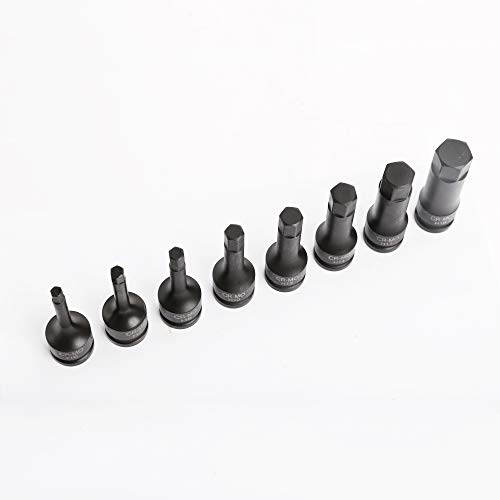 1/2" Drive Impact Socket Hex Bits | 8pc Metric Set Long Air Allen Driver