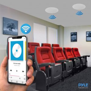Pyle Ceiling and Wall Mount Speaker - Wireless Bluetooth 5.25” Dual 2-Way Audio Stereo Sound Subwoofer Kit with, 240 Watts, in-Wall & in-Ceiling Flush Mount for Home Surround System - Pyle PWRC55BT
