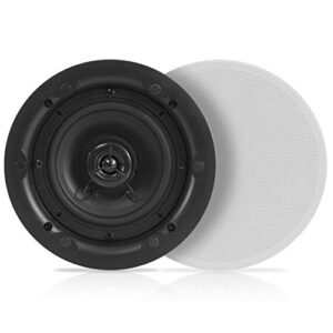 pyle in-wall and in-ceiling flush mount passive speaker system - 5.25” dual 2-way coaxial speaker w/ ½ in. tweeter, rich bass, 300 watt peak, perfect for home surround systems - 1 pair (white)