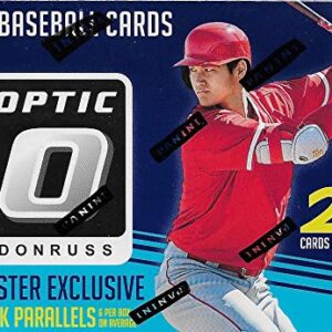 2018 Donruss OPTIC Baseball Series Unopened Blaster Box of Packs including 6 EXCLUSIVE Pink Parallel Cards plus Chance for Shohei Otani Rookies, Autographs and more