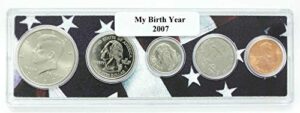 2007-5 coin birth year set in american flag holder uncirculated