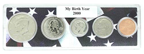 2000-5 Coin Birth Year Set in American Flag Holder Uncirculated