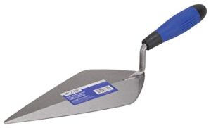 edward tools brick trowel - pro line pointing trowel with high carbon steel blade - ergo-soft comfort handle - forged steel into single piece for extra strength - high lift handle (10")