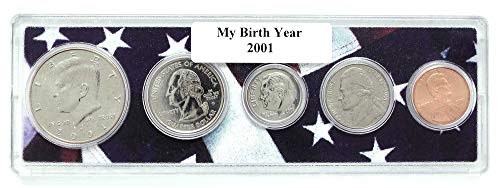 2001-5 Coin Birth Year Set in American Flag Holder Uncirculated