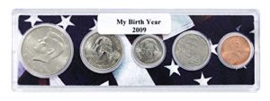 2009-5 coin birth year set in american flag holder uncirculated