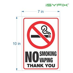 iSYFIX No Smoking No Vaping Sticker Sign - 2 Pack 7x10 inch – Premium Self-Adhesive Vinyl, Laminated for Ultimate UV Protection, Weather, Scratch, Water & Fade Resistance, Indoor & Outdoor