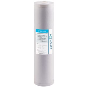 aquasure fortitude 25 micron sediment + gac carbon mesh whole house replacement water filter - 20" x 4.5"