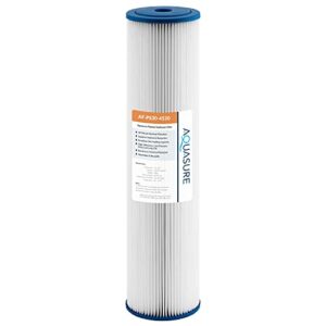aquasure fortitude 30 micron pleated sediment whole house water filter - 20" x 4.5"